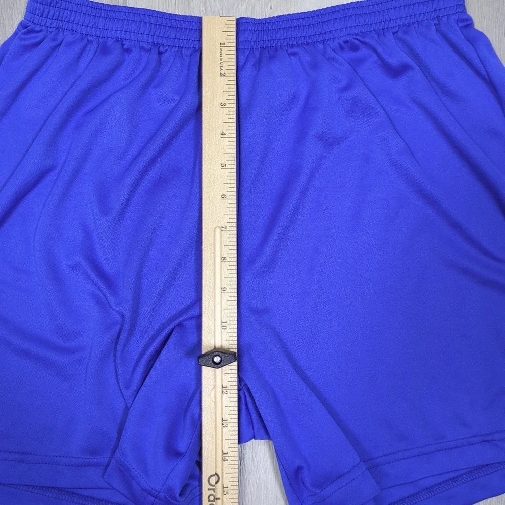 Nike Team Running Shorts Mens Large Blue White Swoosh Logo Y2K
